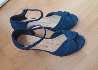 Sandalias azules de tacón talla 36