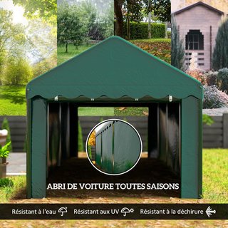 Tenda da garage Carport 3 x 6 m con 2 porte avvolg