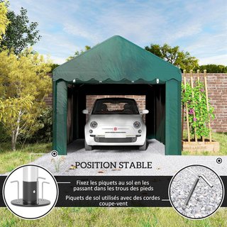 Tenda da garage Carport 3 x 6 m con 2 porte avvolg