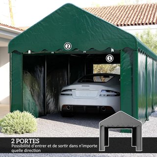 Tenda da garage Carport 3 x 6 m con 2 porte avvolg