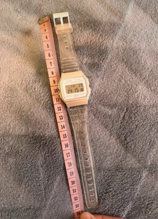 Casio F-91W Plateado Correa Transparente