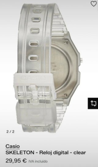 Casio F-91W Plateado Correa Transparente