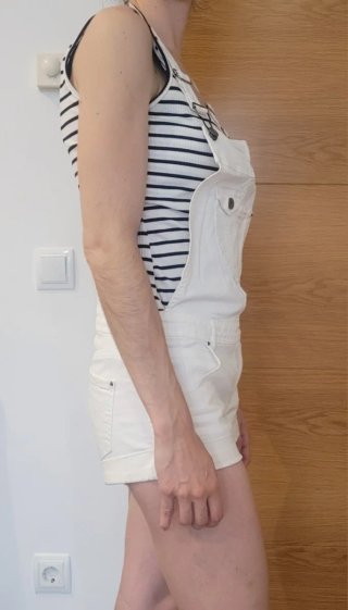 Peto vaquero blanco corto