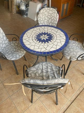 Mesa y 4 Sillas de Jardín Mosaico