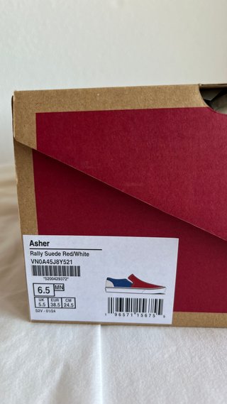 Vans Asher Rally Rojo/Blanco Talla 38.5