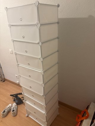Zapatero modular blanco 10 cubos