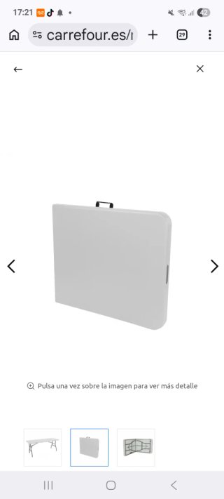 Mesa Plegable Resina Blanca 180x70x74 cm