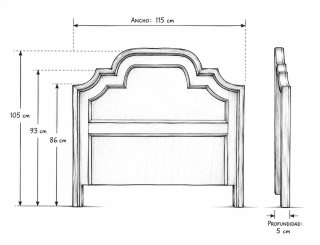 Conjunto habitación cabecero mesita cama 90-105