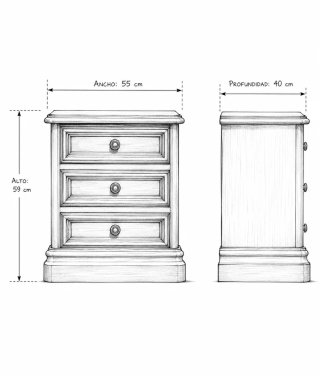 Conjunto habitación cabecero mesita cama 90-105