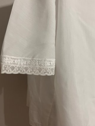 Blusa vintage encaje blanco talla única