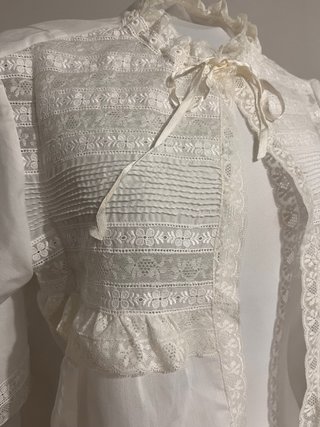 Blusa vintage encaje blanco talla única