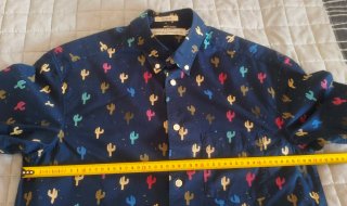 Camisa Cactus Azul Oscuro Talla M