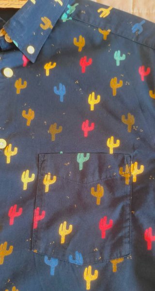 Camisa Cactus Azul Oscuro Talla M