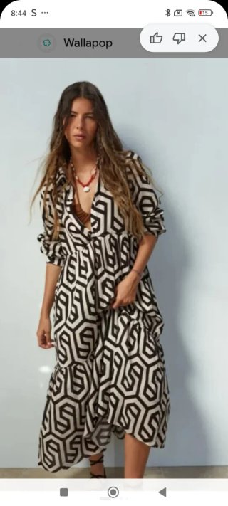 Vestido Largo Zara Talla M Estampado Geométrico