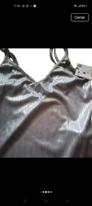 Body Bershka plateado XS