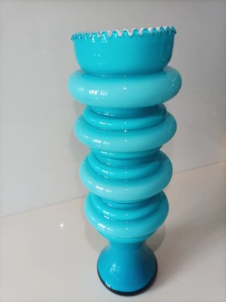 Vaso/fioriera Opalina Blu