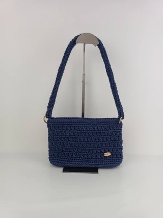 Bolso crochet azul estilo cartera azul marino