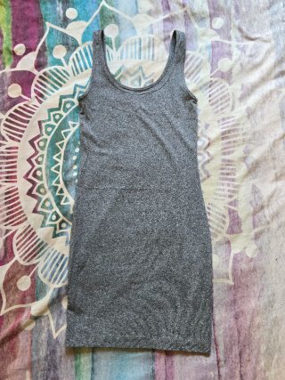 Vestido H&M Gris Elástico Ceñido