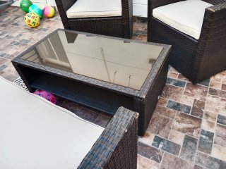 Conjunto Sofá Exterior Ratán Marrón