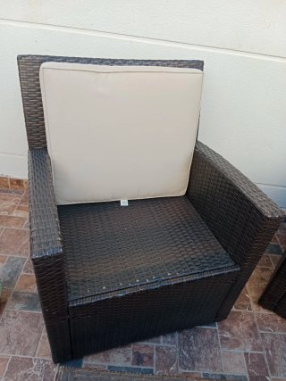 Conjunto Sofá Exterior Ratán Marrón
