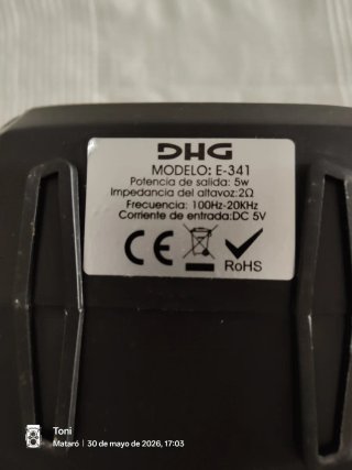 Radio Reloj Bluetooth DHG Negra