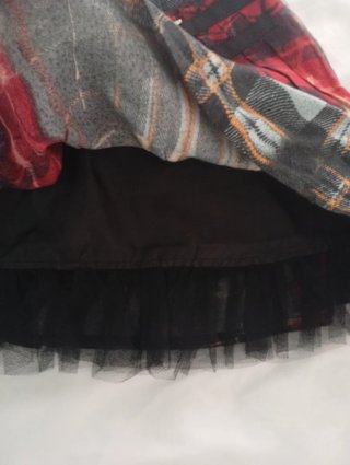 Falda Plisada Tartán con Tul