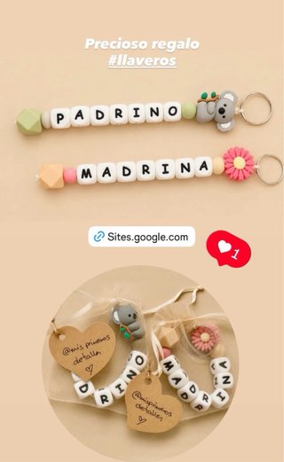 Llaveros Personalizados Madrina y Padrino