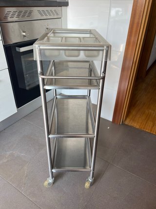 Carrito metálico multiusos con bandejas 40x25x77