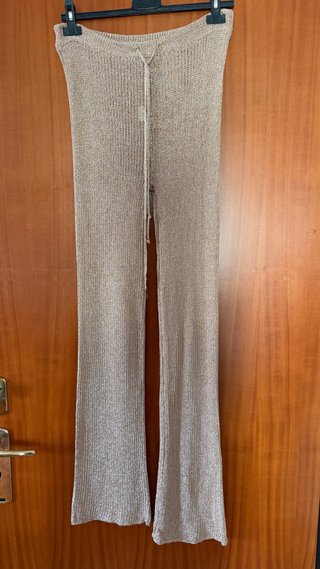 Pantaloni lamé oro rosa CVG