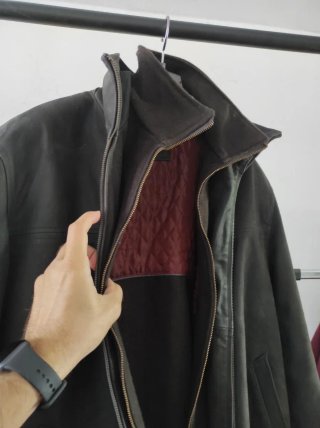 Cazadora/Chaqueta Cuero Premium Búfalo Nubuck, (L)