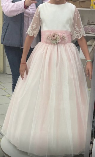 Vestido de Comunión Rosa y Blanco