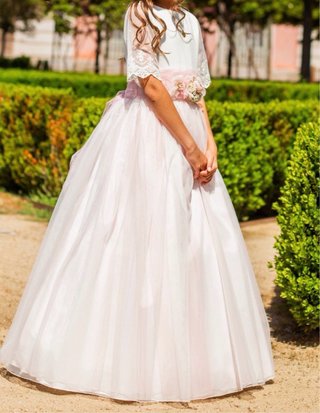 Vestido de Comunión Rosa y Blanco