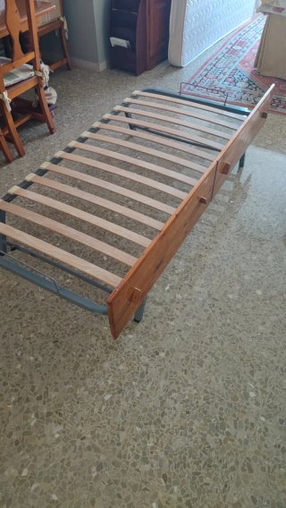 Somier con patas abatibles 90x180 + colchón