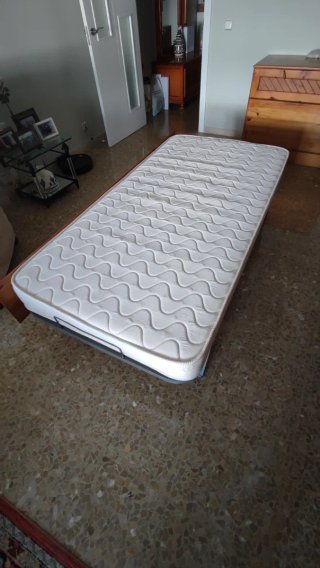 Somier con patas abatibles 90x180 + colchón