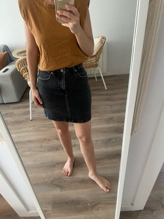 Camiseta Mango sin mangas marrón Talla XS