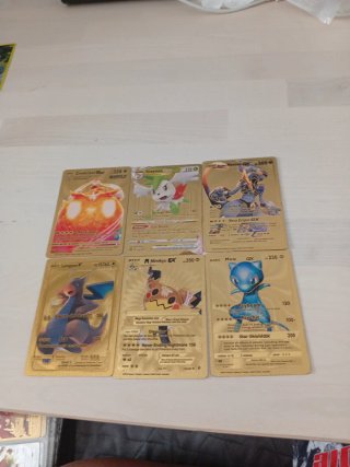 6 Cartas Pokémon Doradas EX GX VSTAR