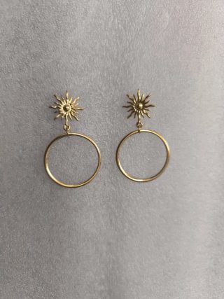 Pendientes Aro Sol Dorados