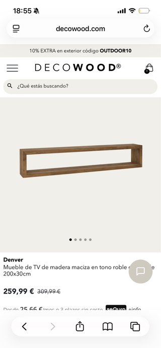 Mueble TV flotante de madera