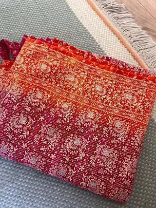Cortina Sari Boho Naranja y Rosa
