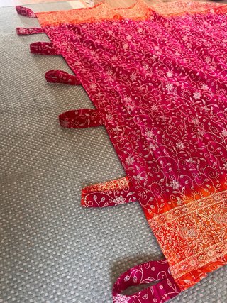 Cortina Sari Boho Naranja y Rosa
