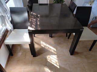 4 Sillas Madera Tapizadas Blanco