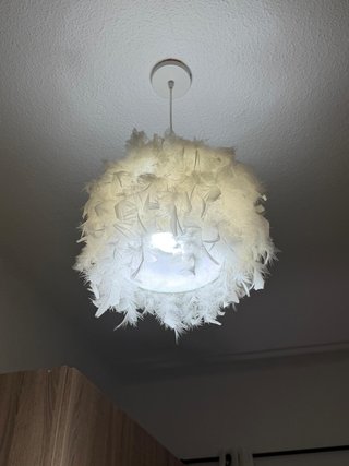 Lámpara de techo plumas blanca