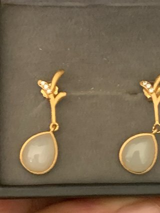 Pendientes Plata Jade Blanco