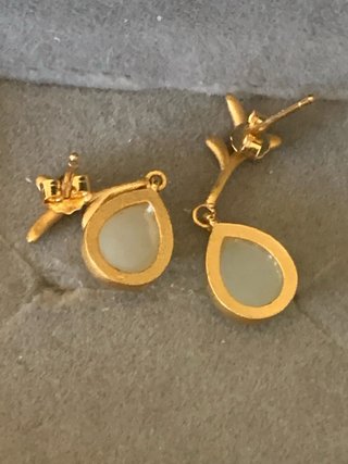 Pendientes Plata Jade Blanco