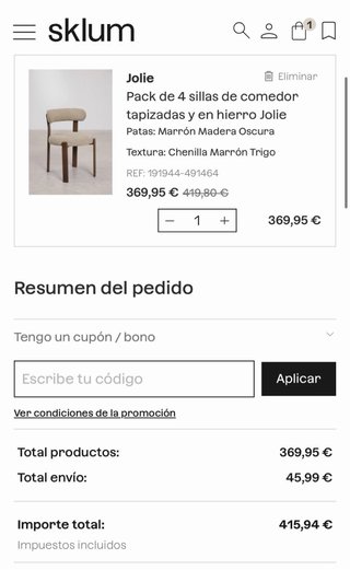 4 Sillas Comedor Sklum NUEVAS