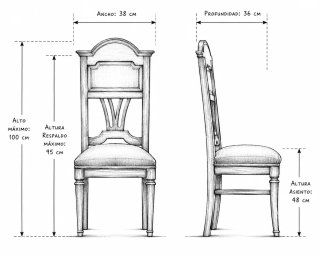 Silla madera maciza tapizada