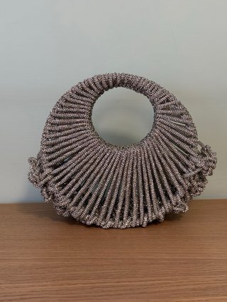 Crystal bag argento