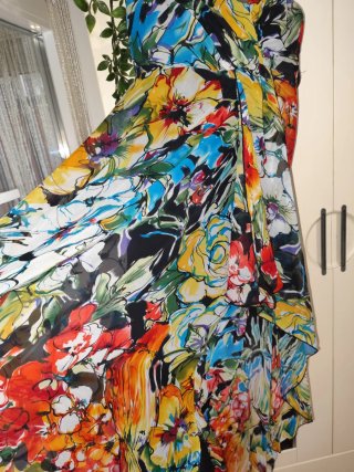 Vestido largo gasa estampado floral