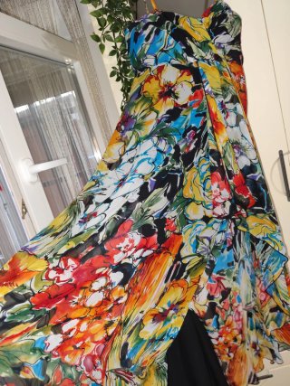 Vestido largo gasa estampado floral