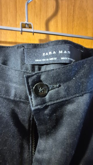 Pantaloni eleganti Zara Uomo cotone neri